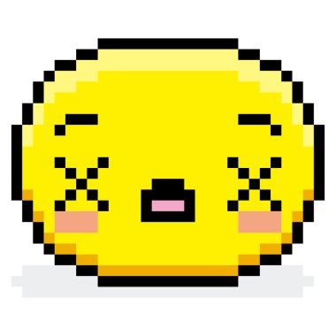 Piksel çizgi film ölü yüzü izole