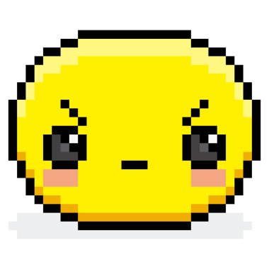 Piksel çizgi film kızgın yüz izole