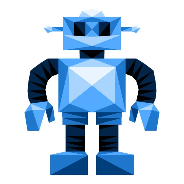 Robot divertido aislado sobre fondo blanco — Vector de stock