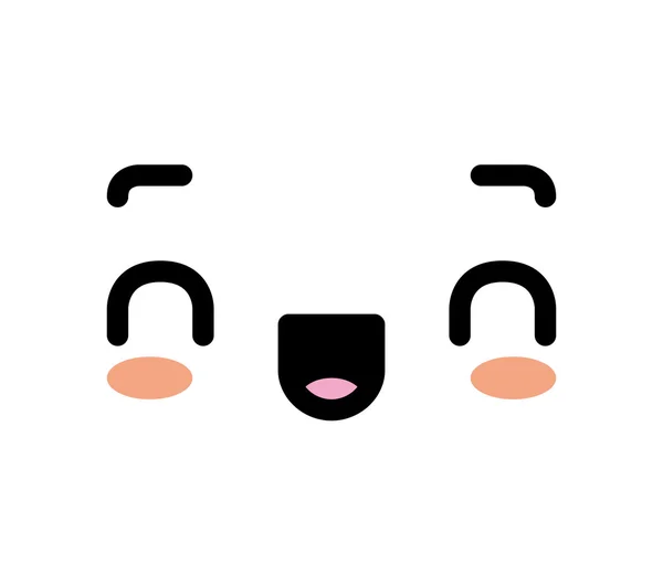 Mignon dessin animé heureux visage isolé — Image vectorielle