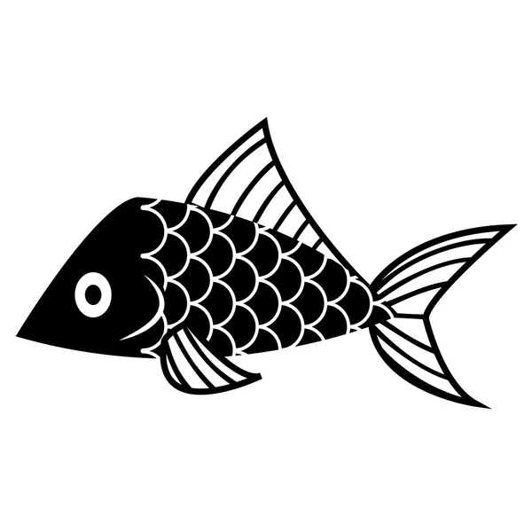 白い背景に分離されたスタイリッシュな漫画の魚 — ストックベクタ