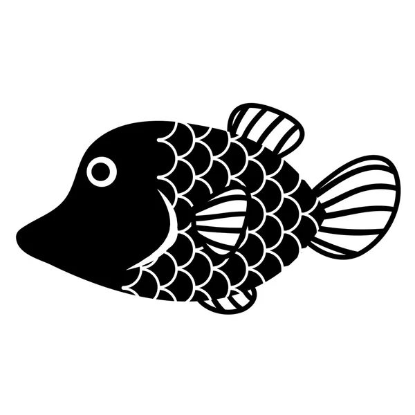 Κομψό γελοιογραφία ψάρια που απομονώνονται σε λευκό φόντο — Διανυσματικό Αρχείο