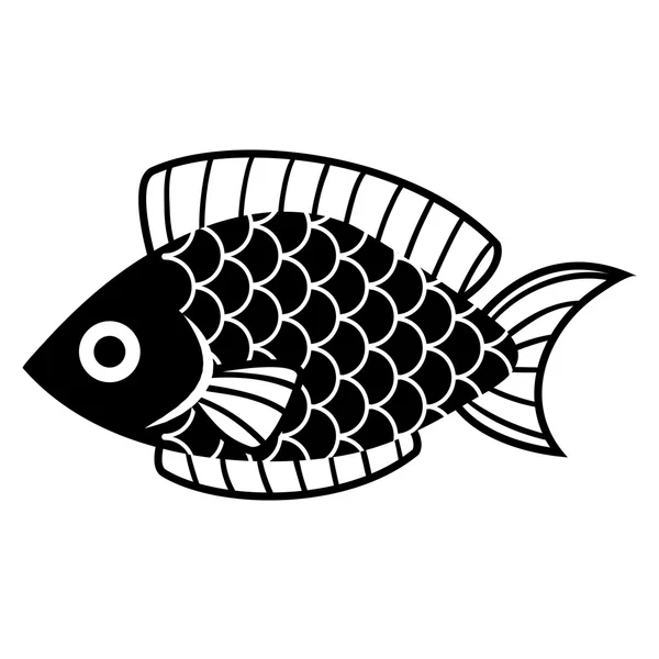 Stylish Cartoon Fish Isolated On White Background — Stock Vector