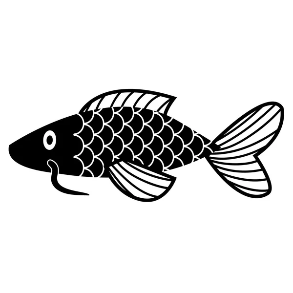 Peixes de desenhos animados elegantes isolados em fundo branco — Vetor de Stock