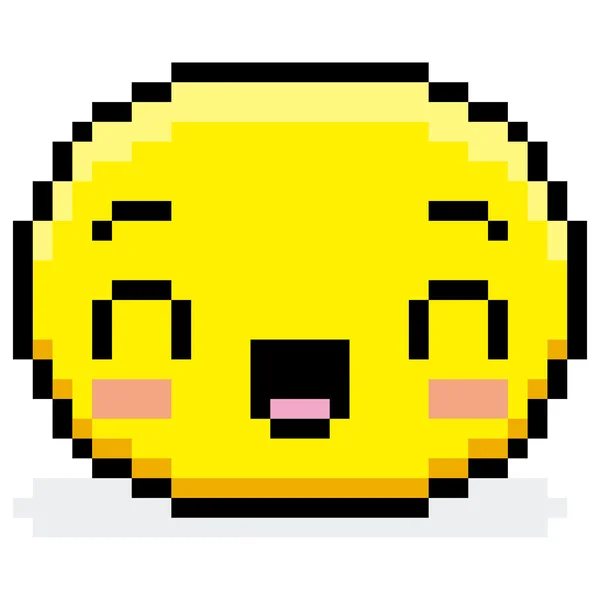 Pixel Cartoon Rosto feliz isolado — Vetor de Stock