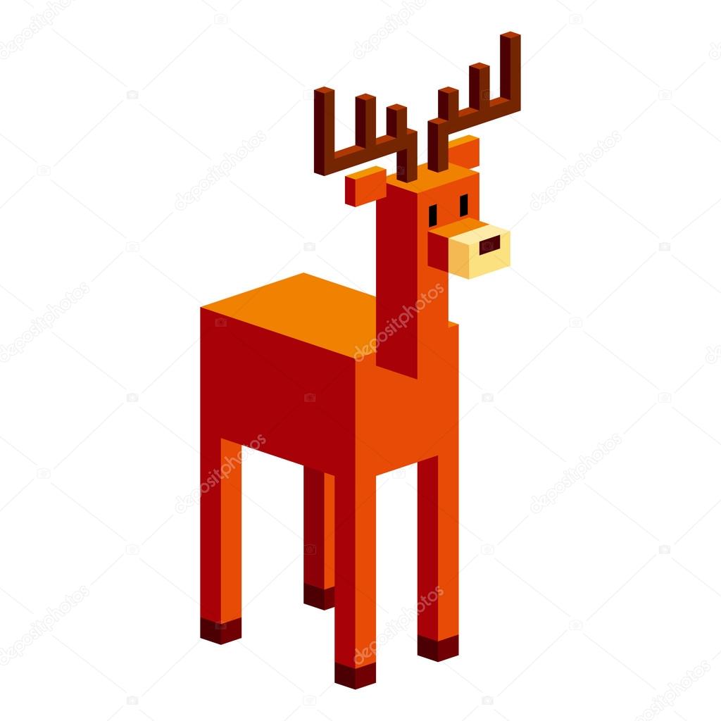 Cartoon Deer Isolated On White Background