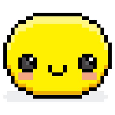 Piksel çizgi film mutlu yüz izole