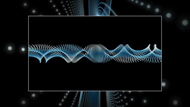 Φανταστικό βίντεο animation με κύματα και σωματίδια σε κίνηση, βρόχο hd 1080p — Αρχείο Βίντεο