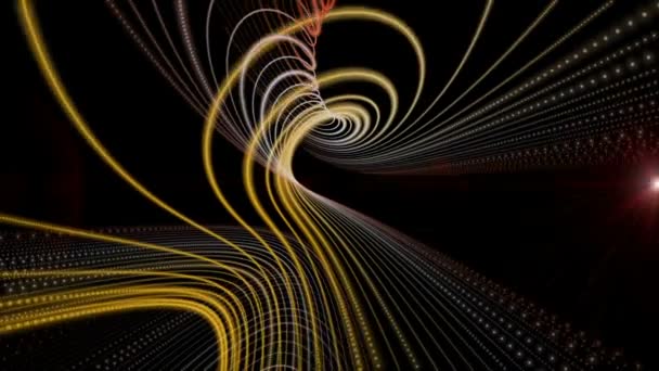 Animation vidéo futuriste avec objet à bande particulaire et lumière en mouvement, boucle HD 1080p 