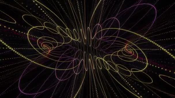 Animation vidéo futuriste avec objet à bande particulaire et lumière en mouvement, boucle HD 1080p 