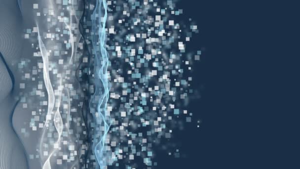 Fantastique animation vidéo avec objet vague en mouvement et espace pour votre texte, boucle HD 1080p 