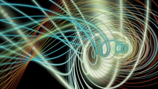 粒子のストライプ内のオブジェクトと動き、幻想的なビデオ アニメーション ループ hd 1080 p — ストック動画