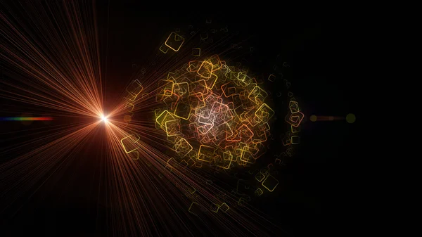 Ilustración de diseño de fondo cuadrado abstracto futurista con luz — Foto de Stock