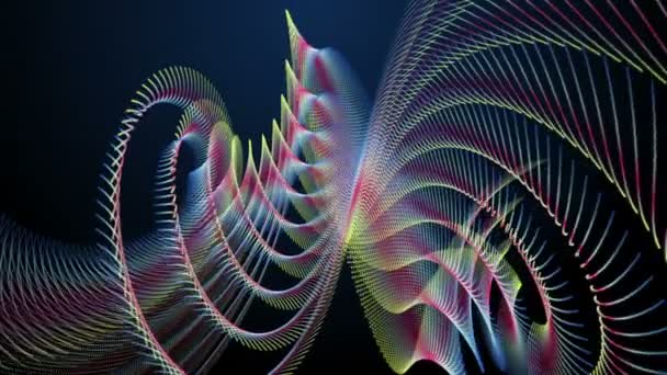 Fantastic video animation with particle stripe object in motion, loop HD 1080p — Stock Video