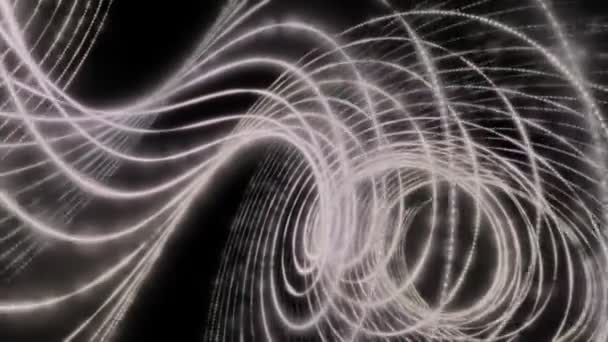 Animation vidéo futuriste avec objet à bande particulaire au ralenti, boucle HD 1080p 