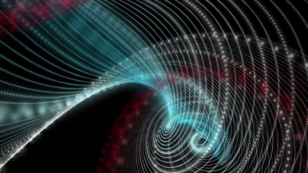 Animation vidéo futuriste avec objet à bande particulaire au ralenti, boucle HD 1080p 