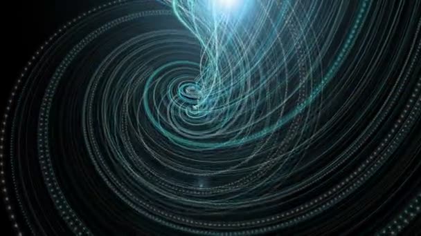 Animation vidéo futuriste avec objet à bande particulaire et lumière en mouvement, boucle HD 1080p 