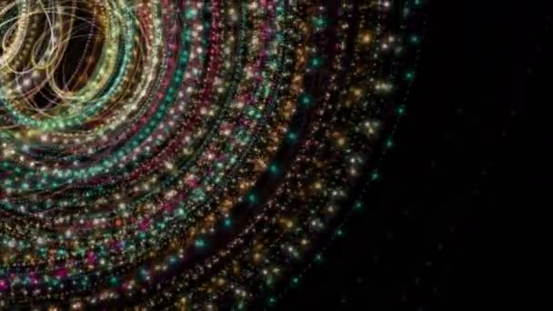 Fantasztikus videó animáció részecske csíkos objektummal lassított felvételen, 4096x2304 hurok 4K — Stock videók