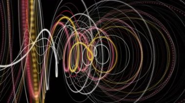 Parçacık şeritli nesne ile fantastik video animasyonu yavaş çekimde, 4096x2304 döngü 4K