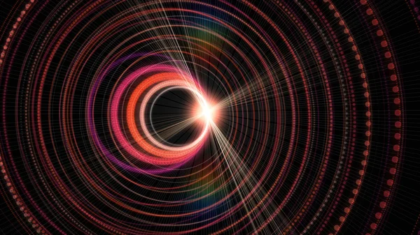 ライトと未来的な粒子波背景デザイン — ストック写真