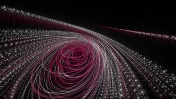 Krachtige video animatie met particle stripe object in slow motion, 4096x2304 loop 4K — Stockvideo