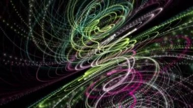 Parçacık şeritli nesne ile fantastik video animasyonu yavaş çekimde, 4096x2304 döngü 4K