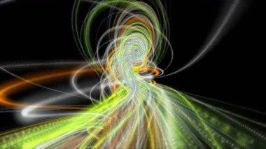 Parçacık şeritli nesne ile fantastik video animasyonu yavaş çekimde, 4096x2304 döngü 4K
