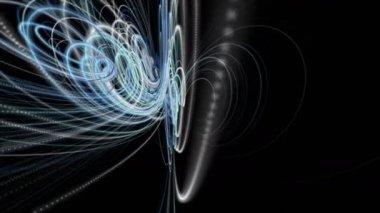 Parçacık şeritli nesne ile fantastik video animasyonu yavaş çekimde, 4096x2304 döngü 4K