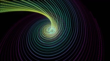 Parçacık şeritli nesne ile fantastik video animasyonu yavaş çekimde, 4096x2304 döngü 4K