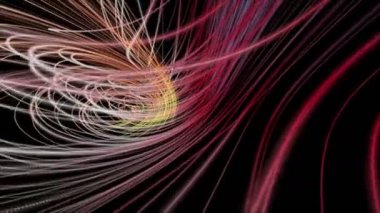 Parçacık şeritli nesne ile fantastik video animasyonu yavaş çekimde, 4096x2304 döngü 4K