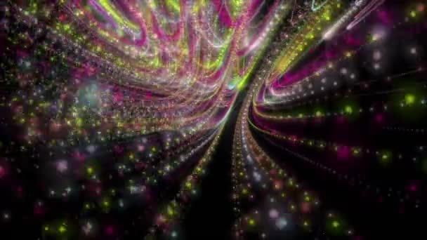 Animación de video futurista con objeto de rayas de partículas y brillo de luz en cámara lenta, 4096x2304 loop 4K — Vídeos de Stock
