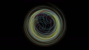 Parçacık şeritli nesne ile fantastik video animasyonu yavaş çekimde, 4096x2304 döngü 4K