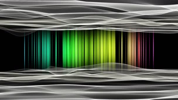 Fantastica animazione video con oggetto onda in movimento su sfondo che cambia colore, 4096x2304 loop 4K — Video Stock