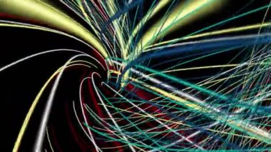 Yavaş çekimde çizgili nesne ile fantastik video animasyonu, 4096x2304 döngü 4K