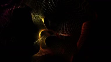 Yavaş çekimde parlayan parçacıklarla gelecek soyut video animasyonu, 4096x2304 döngü 4K