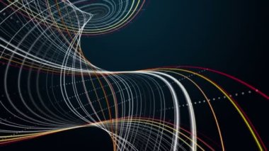 Parçacık şeritli nesne ile fantastik video animasyonu yavaş çekimde, 4096x2304 döngü 4K