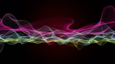 Parçacık dalgası nesnesinin ağır çekimde fantastik video animasyonu, 4096x2304 döngü 4K