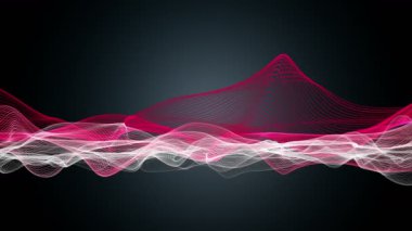 Parçacık dalgası nesnesinin ağır çekimde fantastik video animasyonu, 4096x2304 döngü 4K