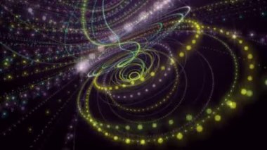 Parçacık çizgili nesne ile gelecek video animasyonu yavaş çekimde, 4096x2304 döngü 4K