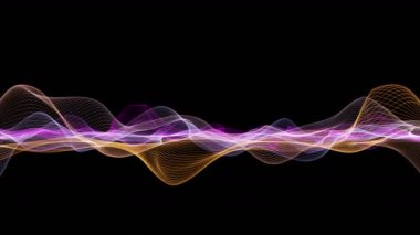 Parçacık dalgası nesnesinin ağır çekimde fantastik video animasyonu, 4096x2304 döngü 4K