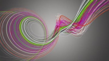 Yavaş çekimde çizgili nesne ile fantastik video animasyonu, 4096x2304 döngü 4K