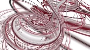 Yavaş çekimde dönen çizgili dalga nesnesi ile fantastik video animasyonu, 4096x2304 döngü 4K