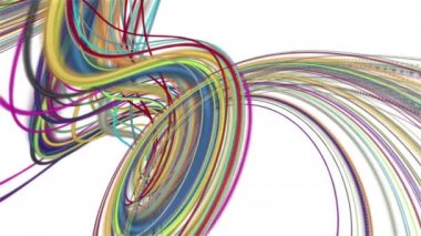 Yavaş çekimde dönen çizgili dalga nesnesi ile fantastik video animasyonu, 4096x2304 döngü 4K