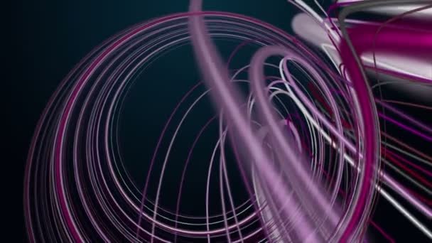 Fantastische Video Animatie Met Draaiend Streep Wave Object Slow Motion — Stockvideo