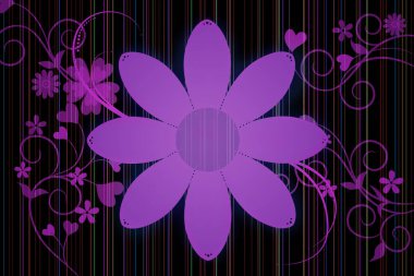 Arkaplan desenli güzel resimli çiçek tasarımı