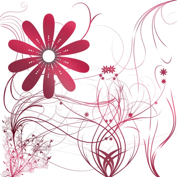 Vacker Illustrerad Blomma Bakgrund Design Med Lutning — Stockfoto