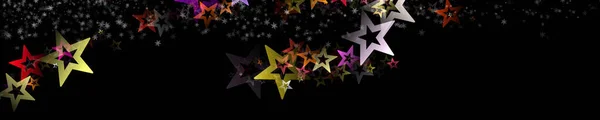 Ilustração Maravilhosa Projeto Panorama Natal Com Flocos Neve Estrelas — Fotografia de Stock