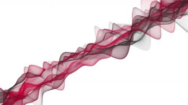 Parçacık dalgası nesnesinin ağır çekimde fantastik video animasyonu, 4096x2304 döngü 4K