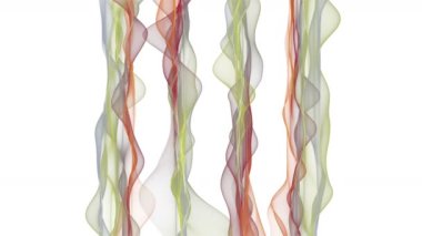 Parçacık dalgası nesnesinin ağır çekimde fantastik video animasyonu, 4096x2304 döngü 4K