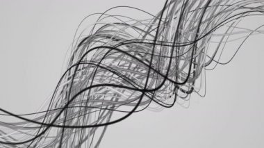 Yavaş çekimde çizgili dalga nesnesi ile sihirli video animasyonu, 4096x2304 döngü 4K